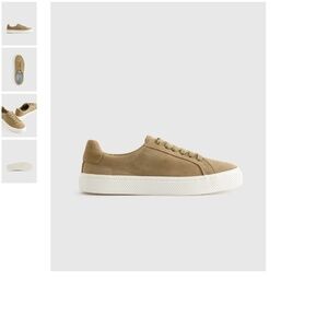 Quince Italian Suede Everyday Sneaker in Toffee, size 8, NWT